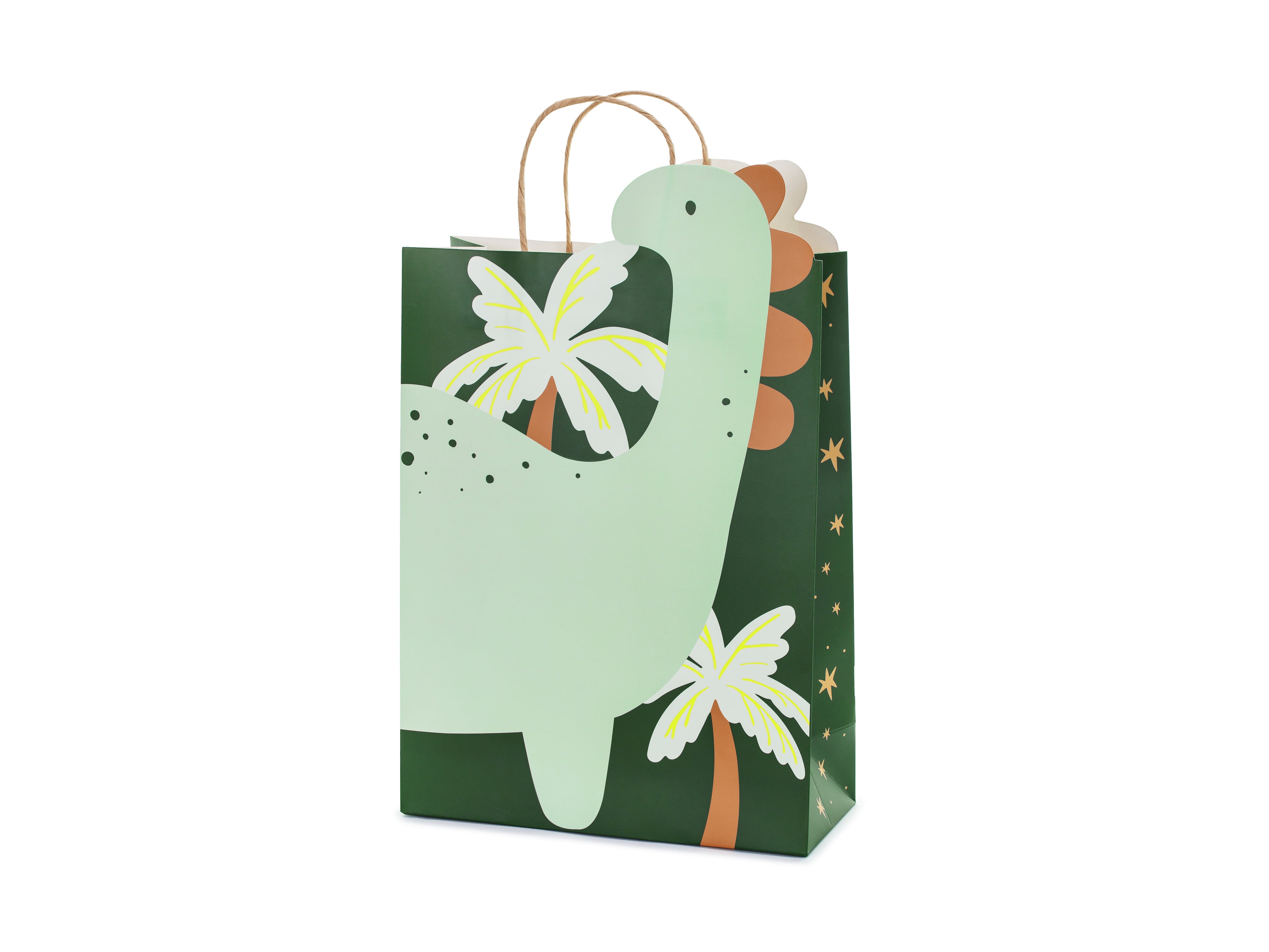 Dinosaurier‑Geschenktüte – 10 × 24 × 37 cm | Bunte Geschenk‑ & Mitgebseltüte mit Dino‑Motiv | Kindergeburtstag & Party