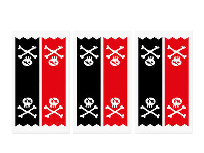 Piraten Süßigkeitentüten Set – 6 Kraftpapier-Mitgebseltüten inkl. Aufkleber | 8 × 18 × 6 cm | Piratenparty, Kindergeburtstag, Partybags