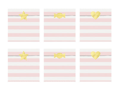 Süßigkeitentüten Hellrosa – 6 Mitgebseltüten inkl. Aufkleber | 13 × 14 cm | Partybags für Kindergeburtstag, Babyshower & Geschenke