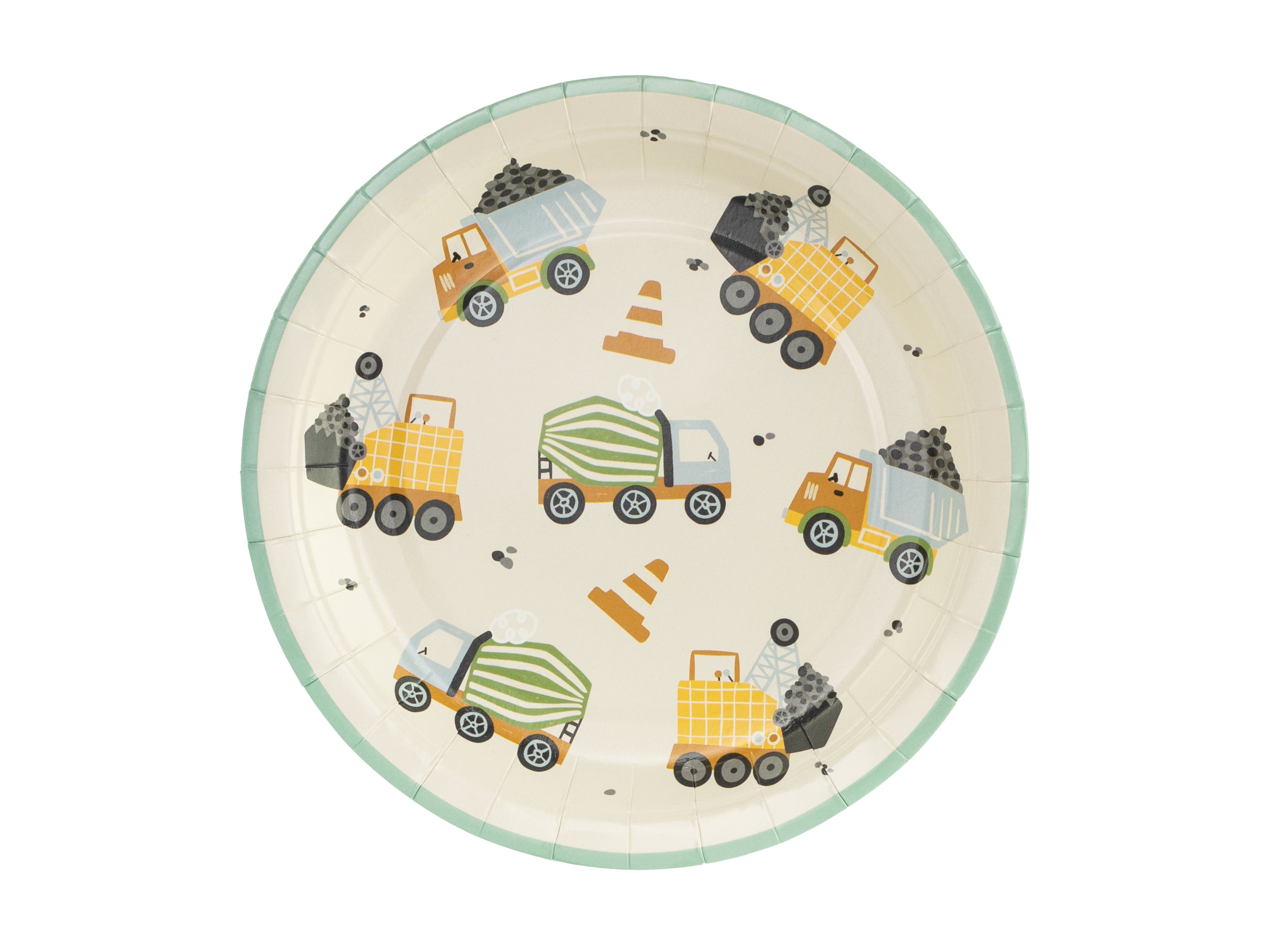 Pappteller „Baustellenfahrzeuge“ – 6er Set | 18 cm | Kindergeburtstag & Baustellen‑Mottoparty
