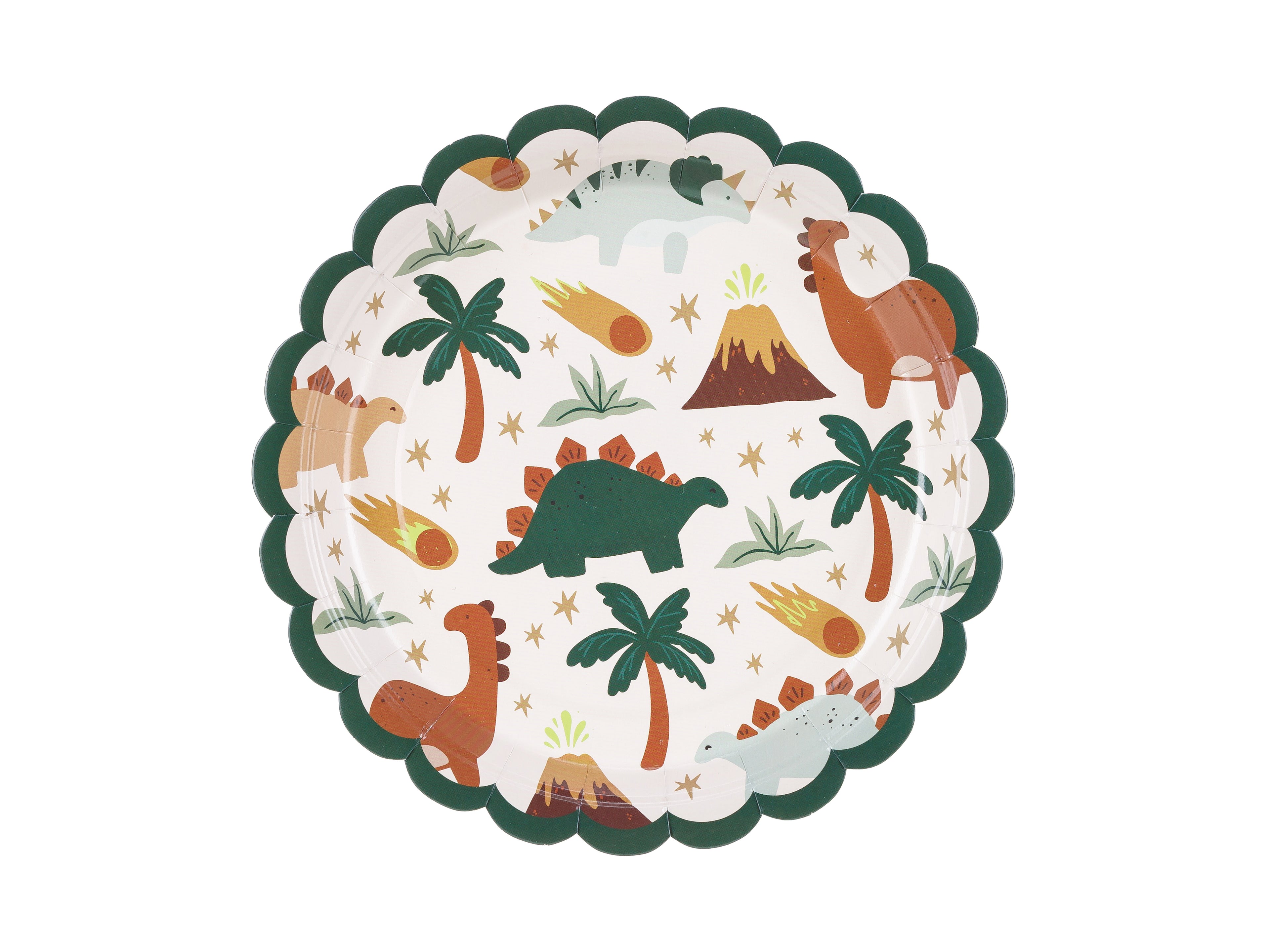 Dinosaurier-Teller 18×18 cm – Pappteller mit Dino-Motiven, bunte Party-Teller, 6 Stück je Packung, Kindergeburtstag & Dino-Party Deko