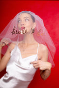 Brautschleier „Bride to Be“ – Weißer Schleier mit roségoldenem Schriftzug | 63 cm | JGA Accessoire, Bridal Shower, Hochzeit