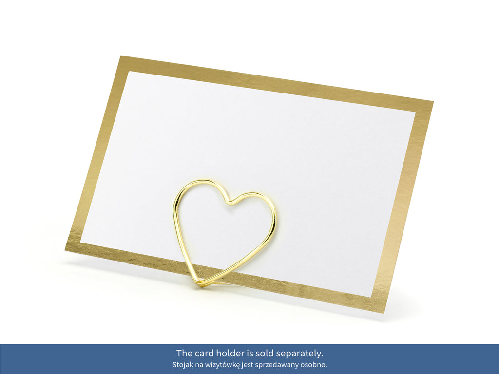 Tischkarten Weiß mit Goldrand – 10er Set | Platzkarten 9,5 × 5,5 cm für Hochzeit, Gala & Festtafel