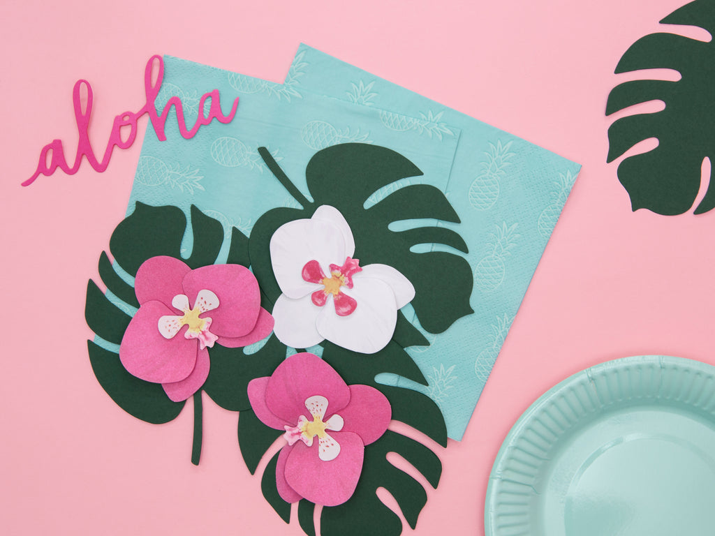 Aloha Tischkarten „Monstera“ – 6er Set | Grün, 14,5 × 11 cm | Tropische Platzkarten für Sommerparty & Hochzeit