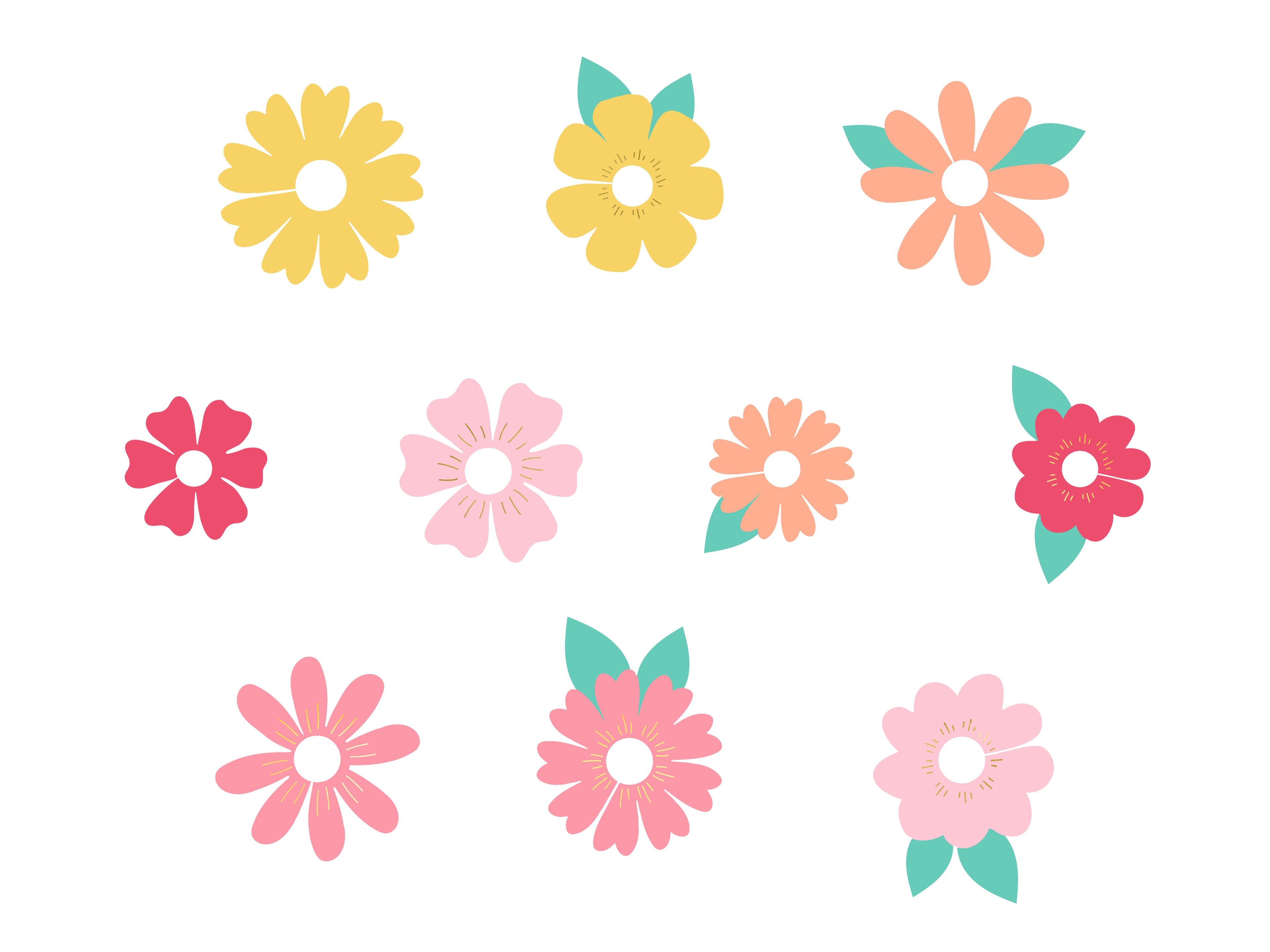 Glasmarker Blumen – 10er Set in bunten Farben | Wiederverwendbare Getränkemarker 5,5–9,5 × 5,7–10 cm | Party, Hochzeit, Geburtstag