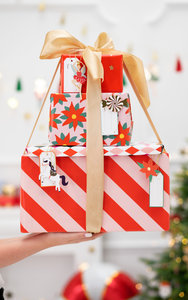 Geschenkanhänger „Zug“ – 12‑teiliges Set | Bunte Anhänger aus Papier+goldene Schnur | Zug‑Motiv, Mix | Geschenkverpackung & Kindergeburtstag