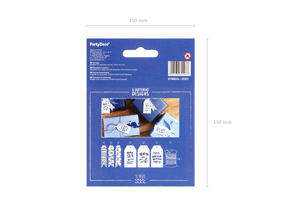 Geschenkanhänger „Ahoy“ – maritimes Set | 12 Tags in gemischten Mustern + 2 m Schnur | Geschenkverpackung,Party,Kindergeburtstag