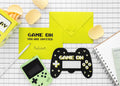 Gamepad‑Einladungen – 6er Set | Karten in Controller‑Form inkl. Umschlägen | 16 × 11,5 cm | Gaming‑Party & Kindergeburtstag