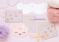 Katzen‑Einladungen – 6er Set | Rosa Karten in Katzenform inkl. Umschlägen | 13 × 10 cm | Kindergeburtstag & Party