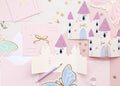 Einladungen Schloss‑Motiv – 6 Karten zum Ausfüllen inkl. Umschlägen | 12,5 × 15,5 cm | Prinzessinnen‑ & Kindergeburtstag