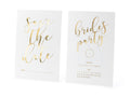 Save‑the‑Date Einladungen JGA – Weiß mit goldener Metallic‑Prägung | 10 Karten inkl. Umschlägen