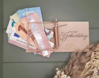 Geldgeschenk Mäusefalle – originelle Geldgeschenkverpackung – witziges Geldgeschenk Geburtstag – Geschenkidee "etwas Mäuse für dich"