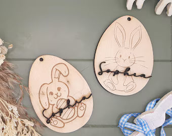 Personalisierter Osteranhänger mit Namen – Ostern Namensanhänger – Anhänger Holz oder Acryl – Geschenk Osterkorb – Tischdeko Ostern
