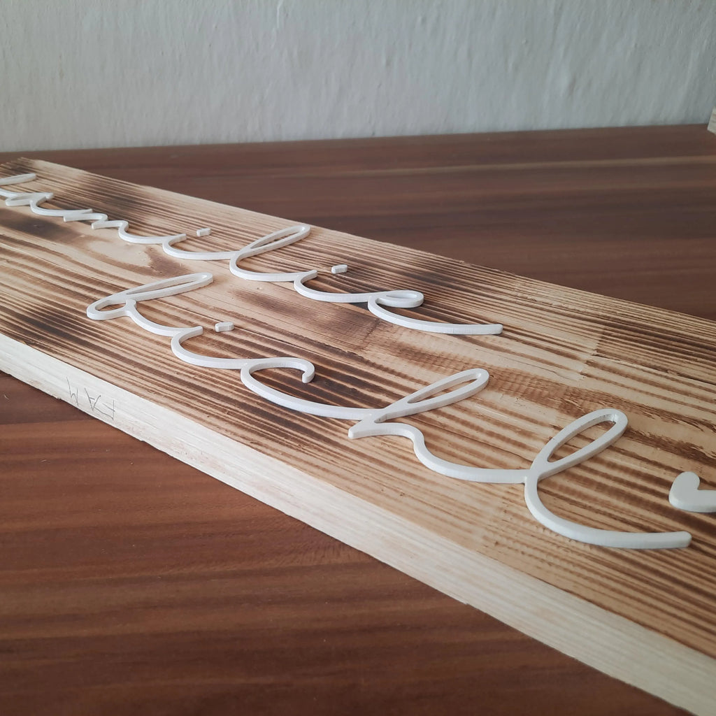 Personalisiertes Familienschild mit Namen – Haustürschild Holz – Namensschild Familie – Geschenk Einzug – Familienname Deko