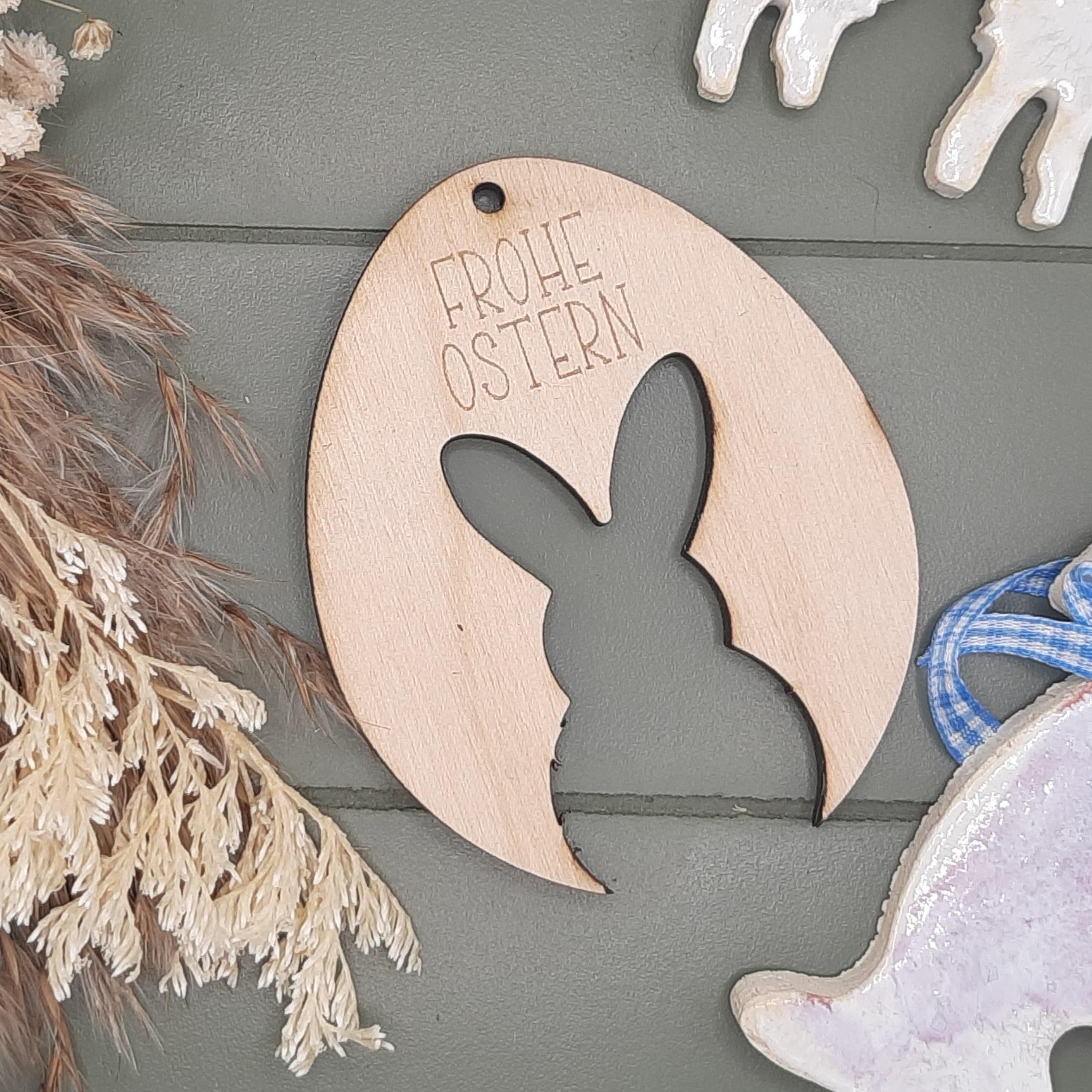 Personalisierter Osteranhänger mit Namen – Ostern Namensanhänger – Anhänger Holz oder Acryl – Geschenk Osterkorb – Tischdeko Ostern