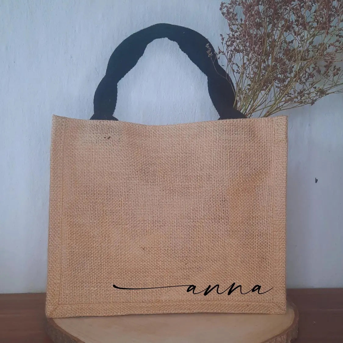 Personalisierte Jutetasche mit Namen – Individuelle Stofftasche – Geschenk für Frauen – Umweltfreundliche Einkaufstasche