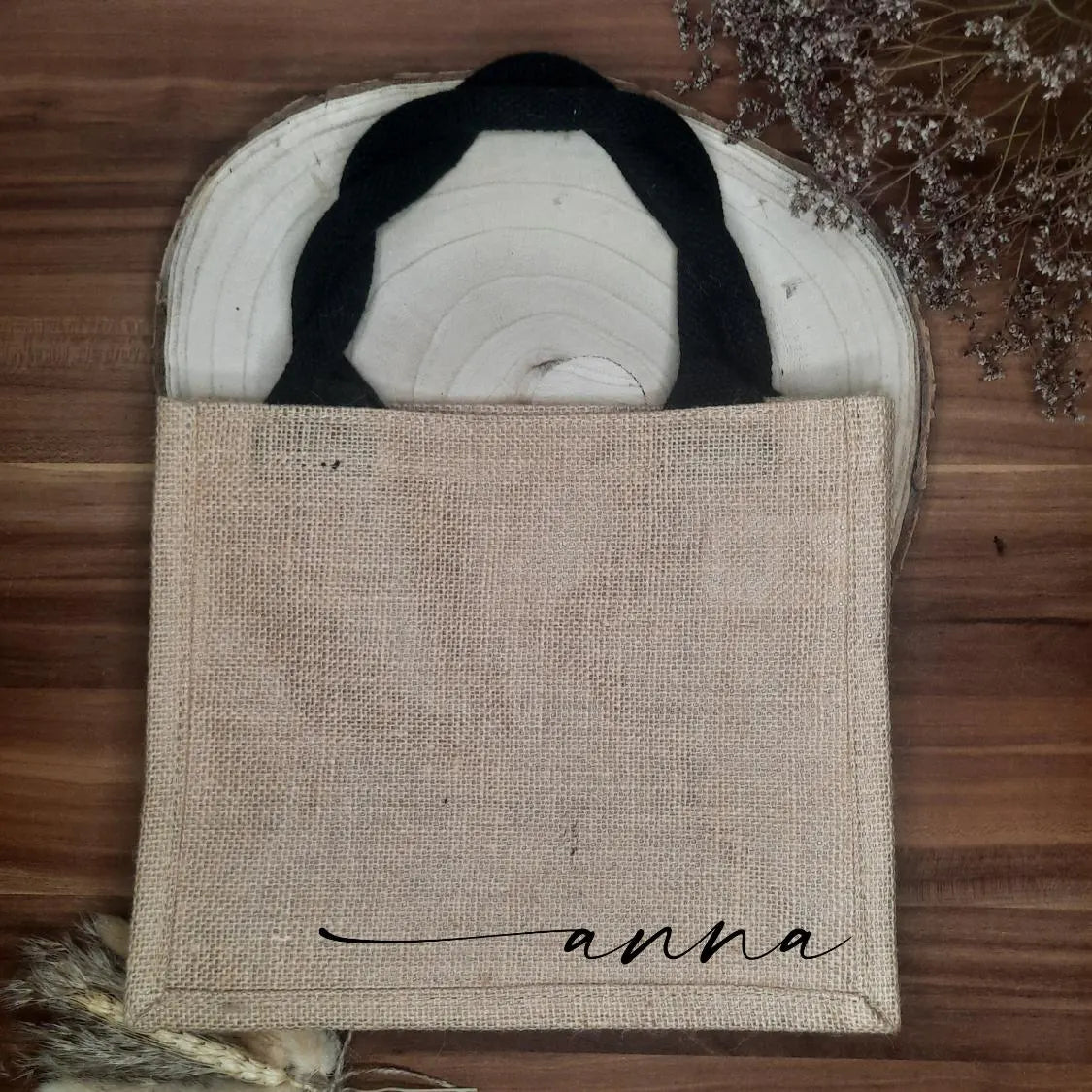 Personalisierte Jutetasche mit Namen – Individuelle Stofftasche – Geschenk für Frauen – Umweltfreundliche Einkaufstasche