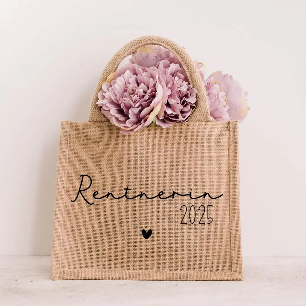 Jutetasche / Stofftasche „Rentnerin/Pensionistin“ – Geschenk zur Rente – Ruhestand Tasche – Abschied Kollegin – lustig & nachhaltig