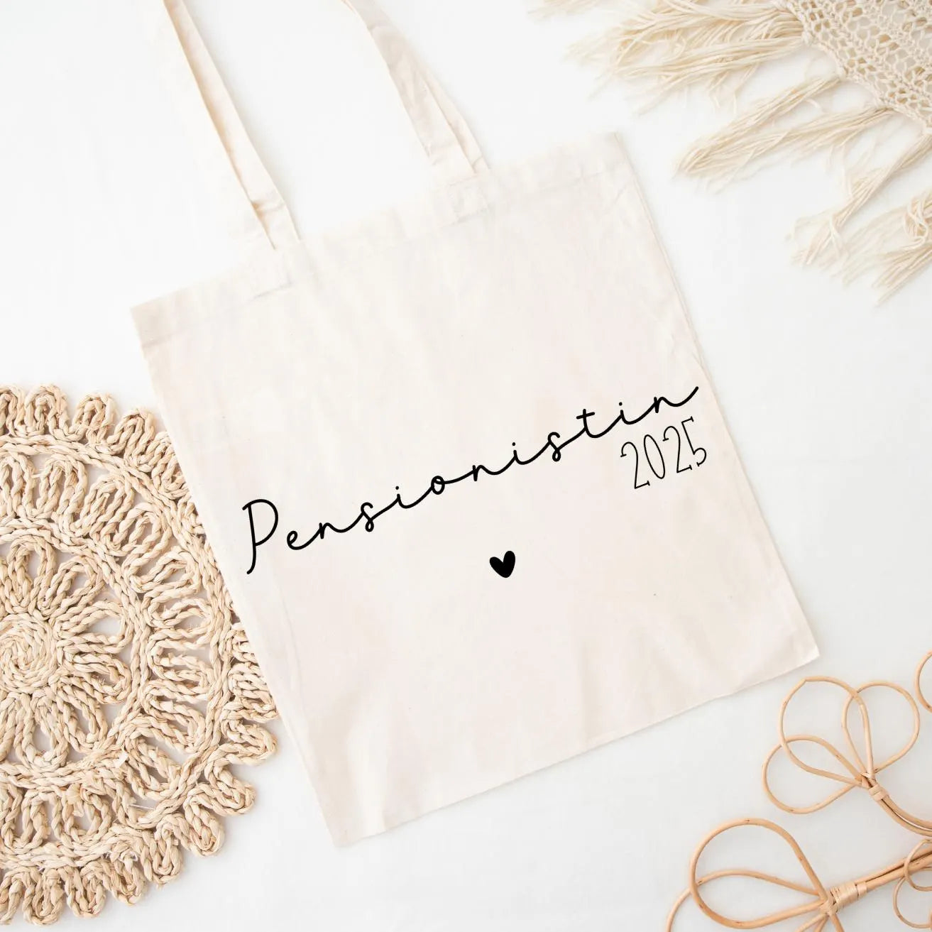 Jutetasche / Stofftasche „Rentnerin/Pensionistin“ – Geschenk zur Rente – Ruhestand Tasche – Abschied Kollegin – lustig & nachhaltig