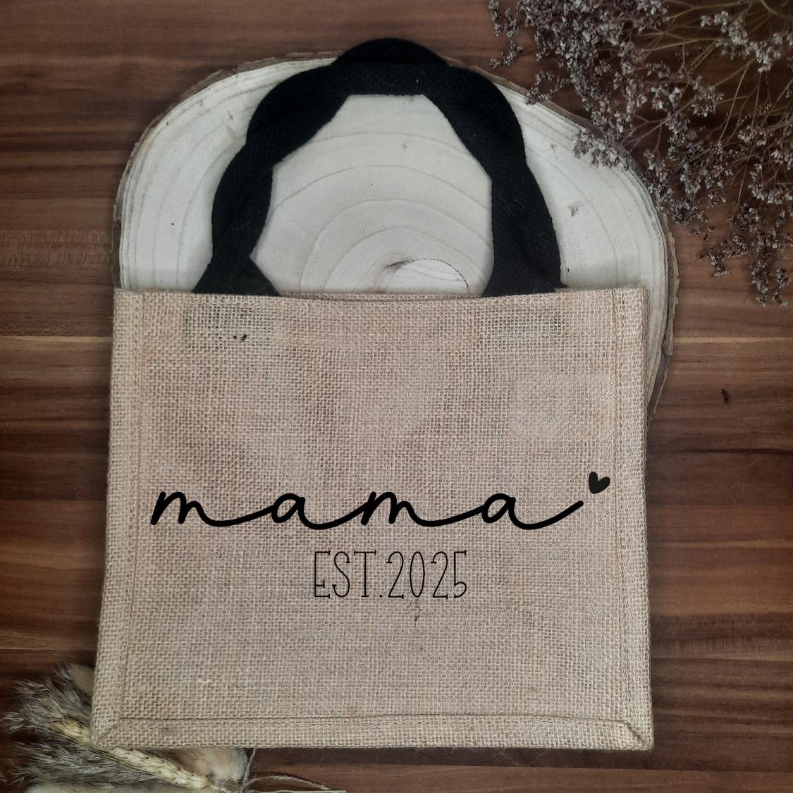 Jutetasche Mama oder Oma – Personalisierte Tasche – Geschenk zur Schwangerschaft, Muttertag, Geburt