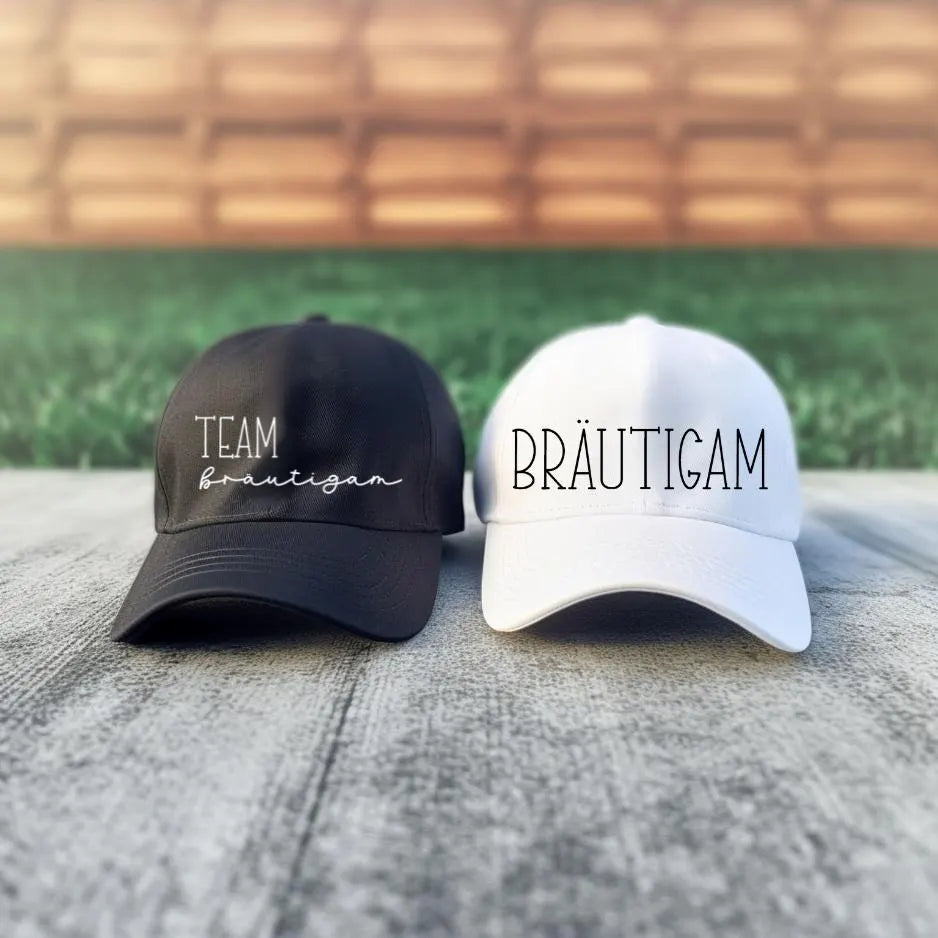 JGA Kappe Bräutigam & Team Bräutigam – Basecap für Männer zum Junggesellenabschied