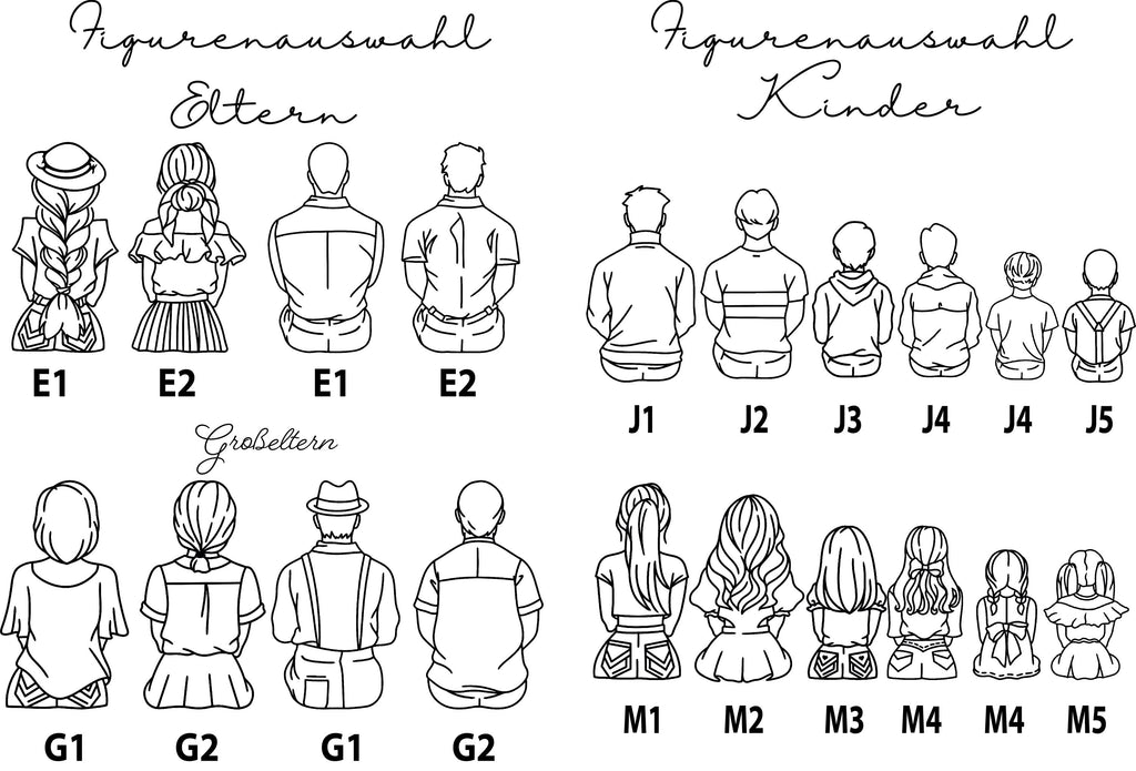 Personalisierte Fußmatte Familie – mit Namen & Illustration – Willkommen Matte, Geschenk Einzug, Familie, Kinder, Haustür, Geschenkideen